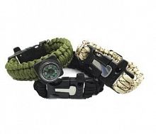 БРАСЛЕТ PARACORD компас, кресало и свисток на защелке AS-SL0012GC
