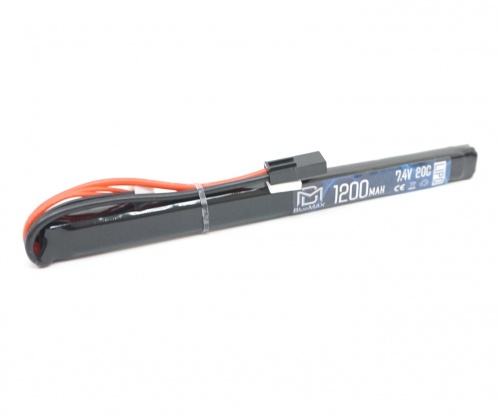 АКБ BlueMAX 7.4V Lipo 1200mAh 20C  AK stick 13.3x21x128mm АК-серия под крышку, M4, G36