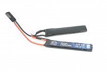 АКБ BlueMAX 7.4V Lipo 1100mAh 20C nunchuck 2х(5.2x21x102)  AUG, G36, М-серия цевье, MP40