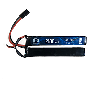 АКБ BlueMAX 7.4V Lipo 2600 mAh 20C двухлепестковый 12.5x21x129mm M-серия приклад, цевье