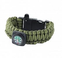 БРАСЛЕТ PARACORD компас, кресало и свисток на защелке AS-SL0012OD