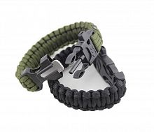 БРАСЛЕТ PARACORD кресало и свисток на защелке код AS-SL0011TC